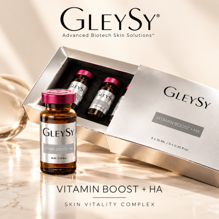 GLEYSY Vitamin Boost + HA : Complexe hydratant, éclat et confort cutané | 5 Flacons de 10ml