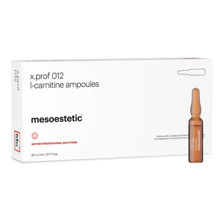 MESOESTETIC x.prof 012 L-carnitina: Solução de Meso terapia para a Redução das Gorduras Localizadas | 20 ampolas de 5ml