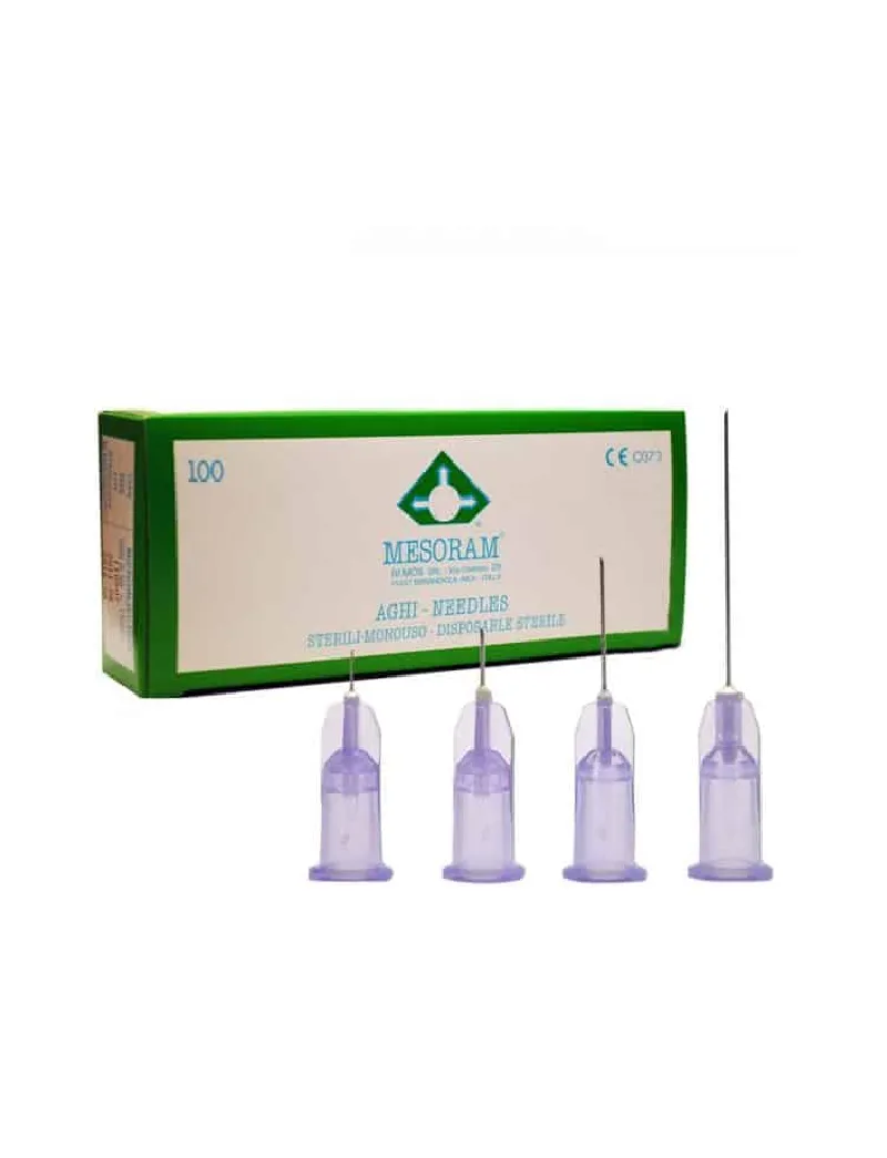 Agujas MESORAM - 30G / 0.3x4 MM - 100 unidades Agujas MESORAM - 30G / 0.3x4 MM - 100 unidades