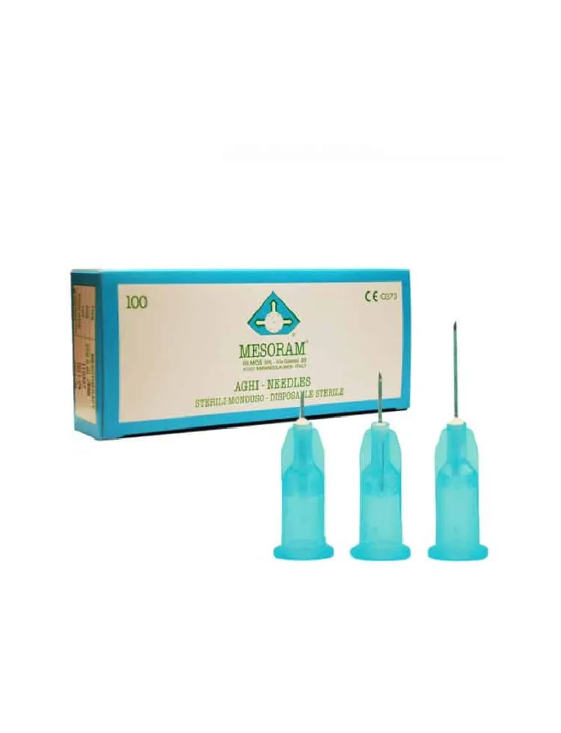 Aiguilles MESORAM - 27G 0.4X12 MM - 100 unités Aiguilles MESORAM - 27G 0.4X12 MM - 100 unités